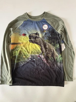 NUEVO CON ETIQUETAS Camisa Pijama Wonder Nation Niños Dinosaurio Brilla en la Oscuridad Talla XXL 18 Dino Foto 1 de 4