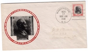 #834 Presidential Series $5 Calvin Coolidge 1938 FDC - Raley #15E - Picture 1 of 2