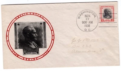 #834 Presidential Series $5 Calvin Coolidge 1938 FDC - Raley #15E - Image 1 of 2