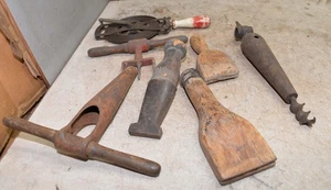 Antique cooper tools ring driver bung drill metal rule barrel making tool lot - Picture 1 of 9