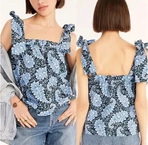 J. Camiseta sin mangas de hombro con corbata colección Crew Ratti Pacific Paisley XXS Smocked Festival - Imagen 1 de 16