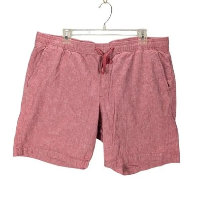 Шорты без застежек мужские Gap очень большие из красной льняной смеси опрятные пляжные повседневные для побережья - Изображение 1 из 4