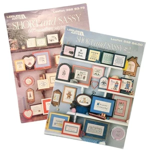 Miniature Cross Stitch Sayings Short and Sassy Short and Sweet 2 Booklets  - Picture 1 of 9