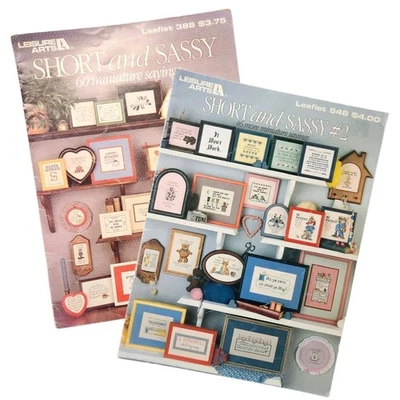 Miniature Cross Stitch Sayings Short and Sassy Short and Sweet 2 Booklets  - Image 1 of 4