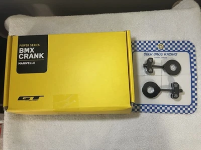 GT BMX Cranks Black Power Series Alloy 175mm Bonus Cook Brothers Chain Tensioner - Image 1 of 4