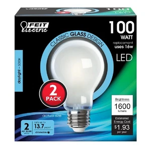 Feit Enhance A21 E26 Medium Filament LED Bulb Daylight 100 Watt Equivalence 2 pk - Picture 1 of 1