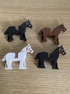 Lego Horses x4 - White x1 Brown x1 Black x2 for City Western Castle - Picture 1 of 2