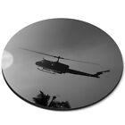 Round Mouse Mat (bw) - Helicopter Sunset Vietnam War  #43018
