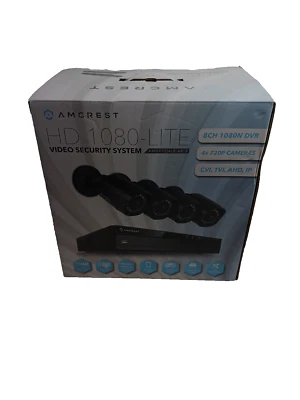 Amcrest HD 1080-Lite Video Security System 8 Channel Remote View - Image 1 of 4