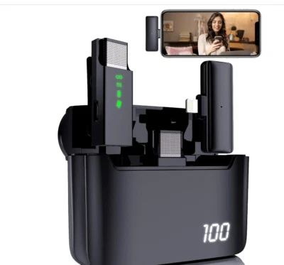 Wireless Lavalier Microphone, 2.4GHz Noise Cancellation, 656ft work for 6 hours - Image 1 of 4