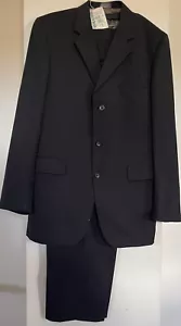 J. Ferrari Black Long Sleeve 3 Button Up Suit Mens 40 LG Read Description - Picture 1 of 10