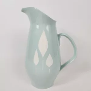 Jarra de jugo de agua de ciprés franciscano vintage azul aguamarina MCM - 10 1/4" - Imagen 1 de 9