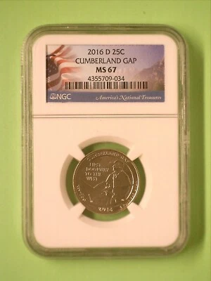 2016 D ATB Cumberland Gap NGC MS 67 - Image 1 of 2
