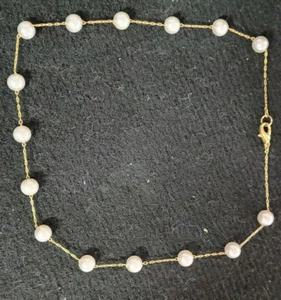 Ladies "Gold Tone" "Pearl Beads" Necklace Pretty Nice Dressy  - Picture 1 of 3