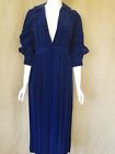 ANNE FOGARTY LORD & TAYLOR royal blue velvet Womens Vintage Dress sz S