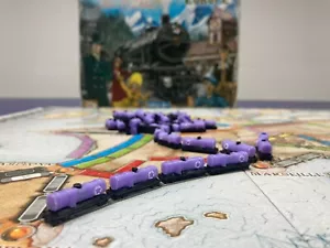 Ticket to Ride Purple Chemical Tanker Train Car Pieces 3D Printed Custom Made - Imagen 1 de 5