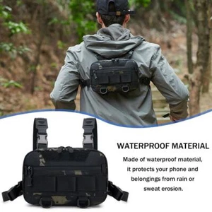 Men,s Chest Rig Vest Outdoor Harness Bag Hiking Pouch Bag' Crossbody G9K6 - Picture 1 of 23
