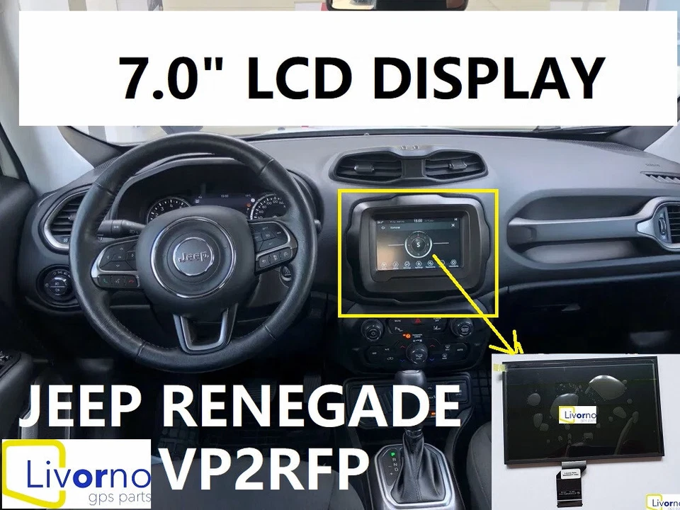 JEEP RENEGADE LCD DISPLAY TOUCH SCREEN PER 7 POLLICI CONTIENTAL VP2RFP RADIO 7" - Immagine 1 di 4