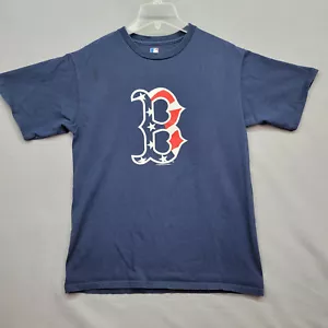 Boston Red Sox Baseball Sports Mens T Shirt Short Sleeve Blue Crew Neck Medium - Picture 1 of 12