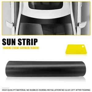60"*8" Sun Visor Vinyl Decal Strip Banner Blank Windshield Sticker Matte black H - Picture 1 of 10