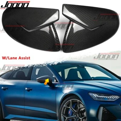 Cubierta de espejo retrovisor lateral de carbono real RS7 para Audi A7 C8 S7 RS7 Sportback 2019+ Foto 1 de 4