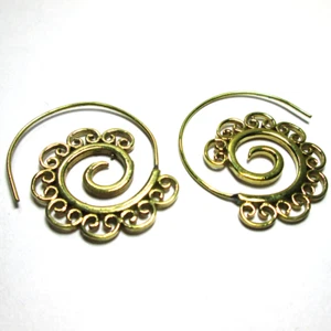 Copper jewelry handmade earrings golden color pair for women jewelry - Bild 1 von 4
