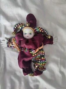 Muñeca de porcelana Mardi Gras 7 pulgadas - Imagen 1 de 2