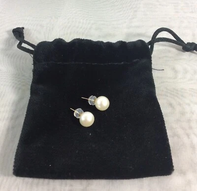 Pendientes AKOYA Japón Perlas 18KT Oro Amarillo Sólido Tachuelas Poste Pendientes Foto 1 de 4