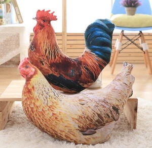 Bauernhausdekor Hahn & Henne Dekokissen für Zuhause Huhn Stoffkissen - Bild 1 von 26