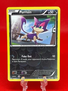 Pokémon TCG Purrloin 56/119 XY Phantom Forces Reverse Holo English Card 2014 LP - Picture 1 of 2