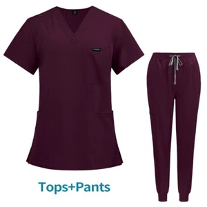Unisex Jogger Scrub Set - Breathable Stretch Medical Uniform for Nurses Doctors - Picture 1 of 113