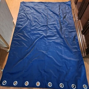 Set Of 2 Medium Blue Pole Top Curtain Panels New Polyester - Picture 1 of 7