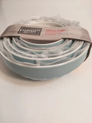 Gibson Home Plaza Cafe Set 5 pieces NEW Seafoam Blue. Dishwasher/ Microwave Safe - Image 1 of 4