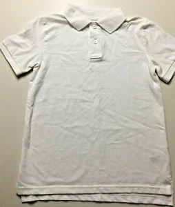 Boys Polo Shirt Size M 8/10 School Uniform White Short Sleeve Shirt Cat & Jack - Picture 1 of 8