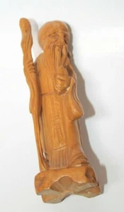 Statua statuina vintage cinese legno intagliato shouxing longevità immortalità dio Tao - Foto 1 di 5