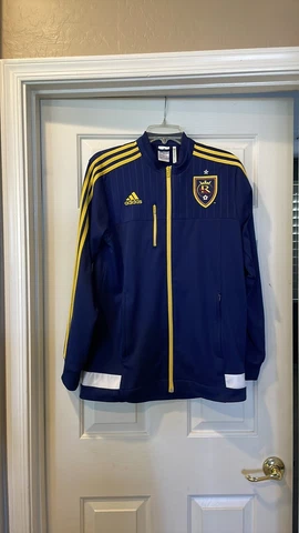 Adidas Real Salt Lake Training Jacket Full Zip 2014 Blue/Yellow Men’s Size M Cover