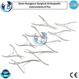9 Pcs Bone Rongeurs Kit Stainless Steel Surgical Orthopedic Instruments - Picture 1 of 4