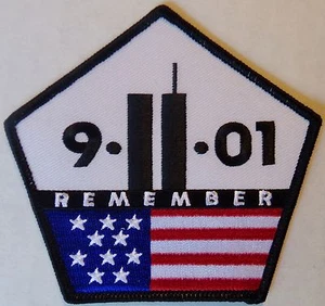 9 11 01 REMEMBER MOTORCYCLE BIKER JACKET PATCH - AMERICAN VEST PATCH - SEPT 11 - Picture 1 of 1