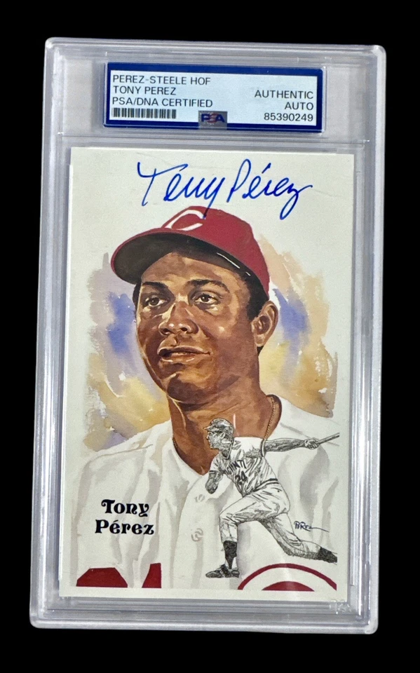 TONY PEREZ SIGNED AUTO PEREZ-STEELE HALL OF FAME POSTCARD PSA - Image 1 of 1