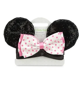 Disney Store Minnie Mouse Diadema Orejas Bebé Rosa Lunares Lazo Vestir Regalo - Imagen 1 de 4