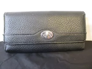 Unbranded Faux Leather Tri-Fold Pebble Croc Black Wallet w/Snap Closure - Picture 1 of 3