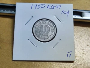 #ii British Straits Settlement 1950 King George VI KGVI 10 cent 10c CuNi coin - Picture 1 of 5