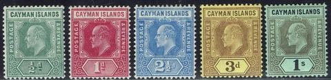 CAYMAN ISLANDS 1907 KEVII RANGE TO 1/- WMK MULTI CROWN CA Cover