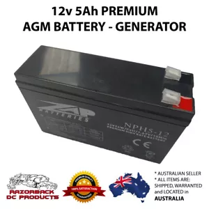 12v5Ah AGM/SLA Battery suit Generator NPC5-12 High Quality, Fast Postage 5Ah - Picture 1 of 5