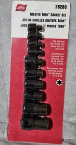 Juego de 10 enchufes Lisle Master Torx 26280 E-5 a E-20 - Imagen 1 de 3