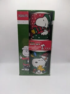 NEW 2016 Peanuts 2 Mug Holiday Set Snoopy Woodstock Sled Ride & Ice Skating! - Picture 1 of 6