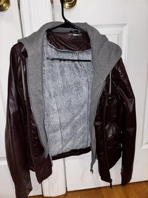 Joujou Women's Vegan Leather Jacket With Faux Fur Size XL - Image 1 of 4