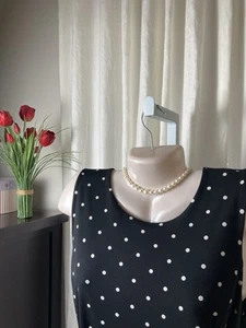 50% OFF! Charter Club Spring/Summer Black And White Polka Dot Dress With Belt - Picture 1 of 4