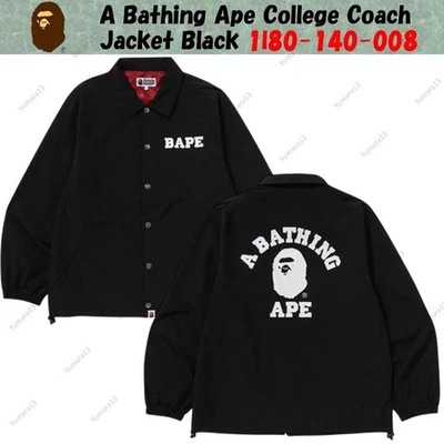 A Bathing Ape College Coach Jacket Black 1l80-140-008 - Image 1 of 4