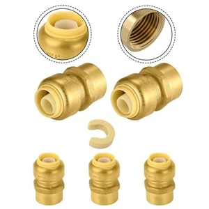 5 Pieces Brass Push Fit Female NPT Adapters 12 Inch by 12 Inch Plumbing Use - Picture 1 of 10
